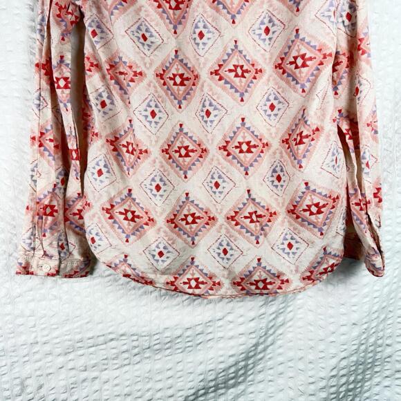 Nice Oshkosh B'Gosh Girls Button Up Pink Purple Orange 100% Cotton Shirt, Sz 6 - Picture 9 of 9